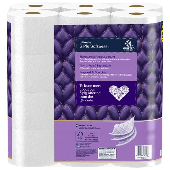 Quilted Northern Ultra Plush 24 Mega Rolls, 3X More Absorbent, Luxurious Soft To - Picture 4 of 14